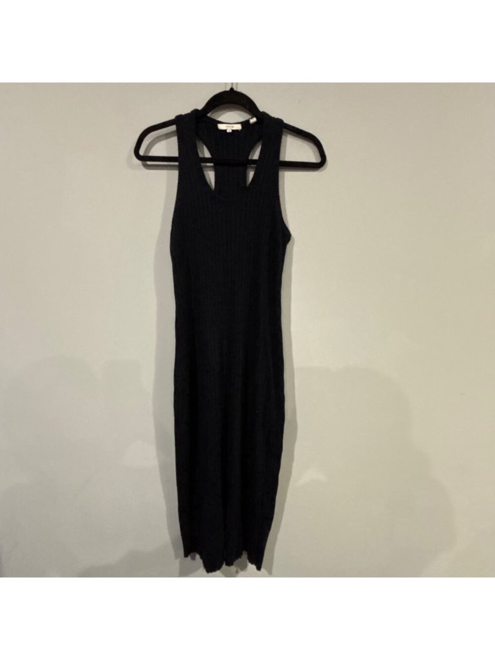 Vince Navy Ribbed Racer Back Dress Size M